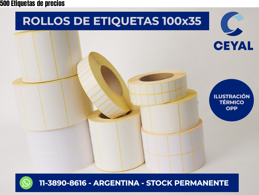 500 Etiquetas de precios