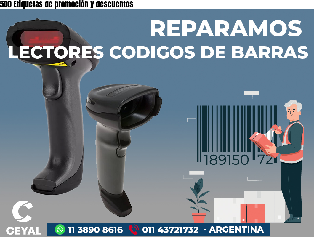 500 Etiquetas de promoción y descuentos