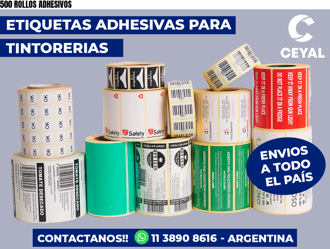 500 ROLLOS ADHESIVOS