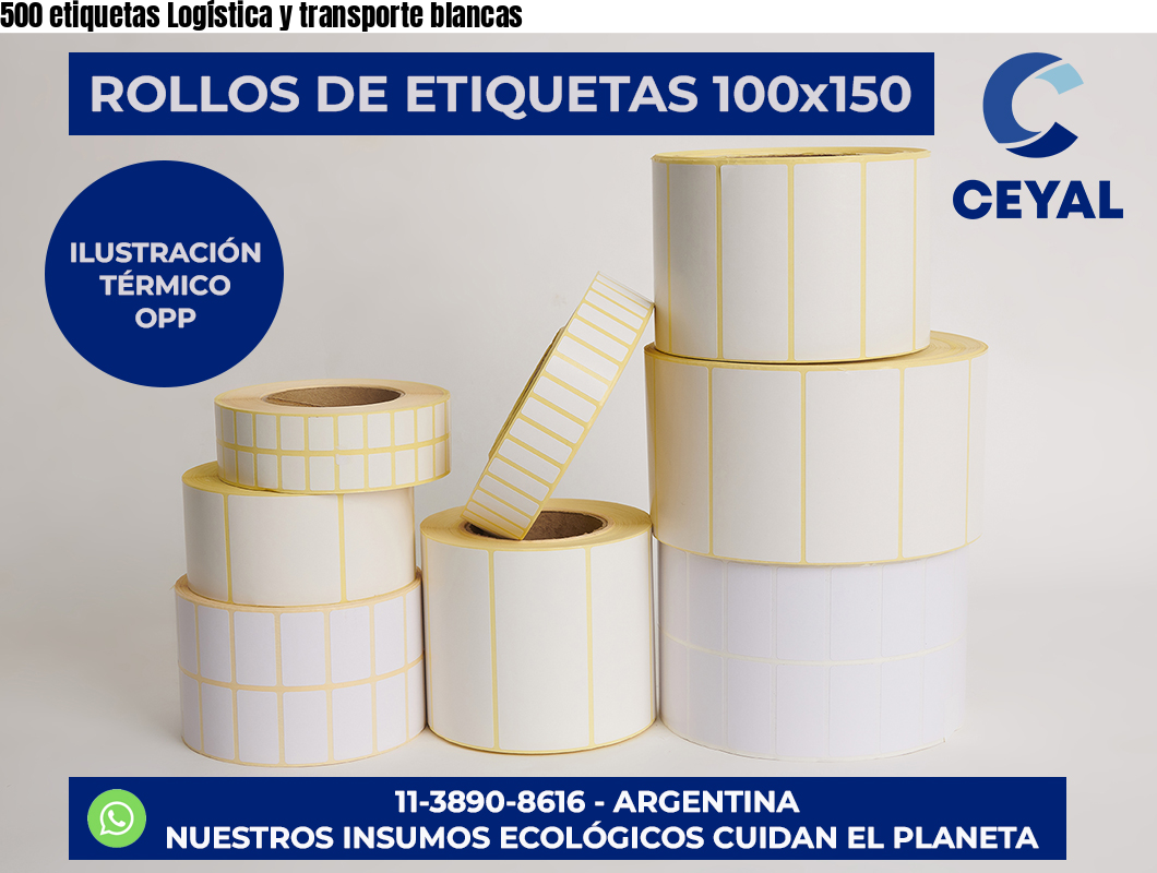 500 etiquetas Logística y transporte blancas