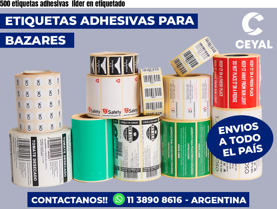 500 etiquetas adhesivas líder en etiquetado