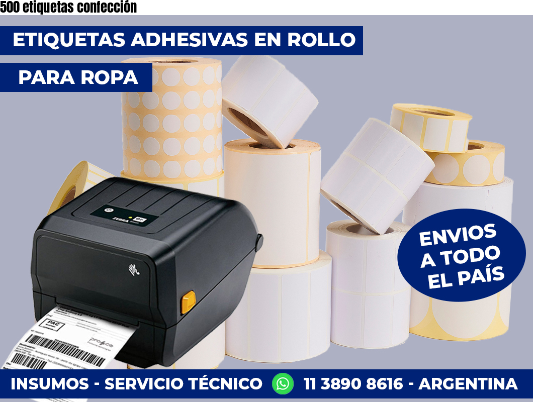 500 etiquetas confección