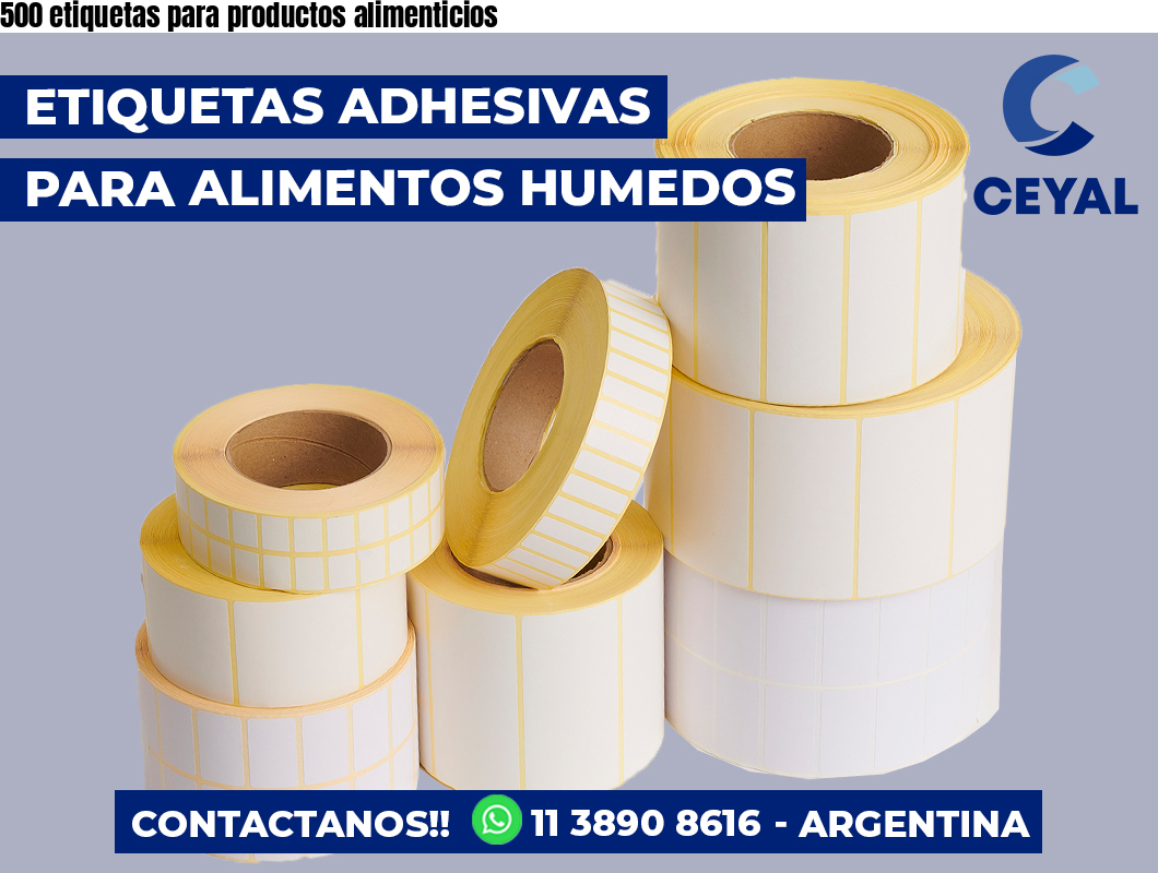 500 etiquetas para productos alimenticios
