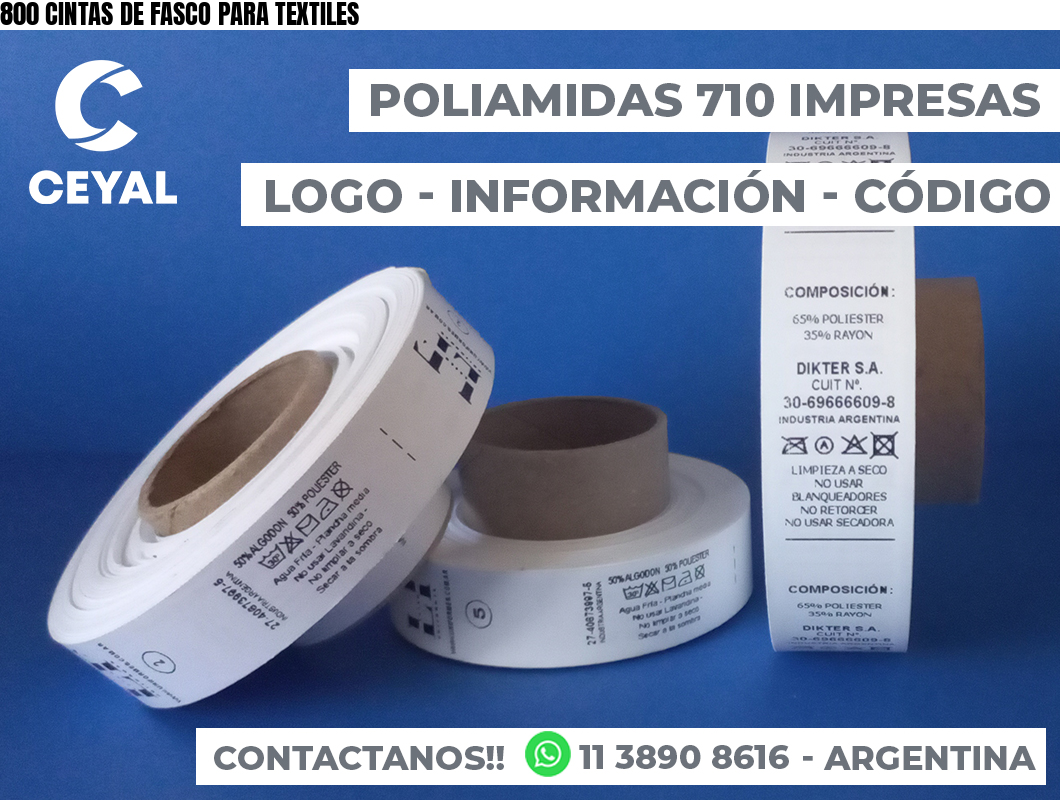 800 CINTAS DE FASCO PARA TEXTILES
