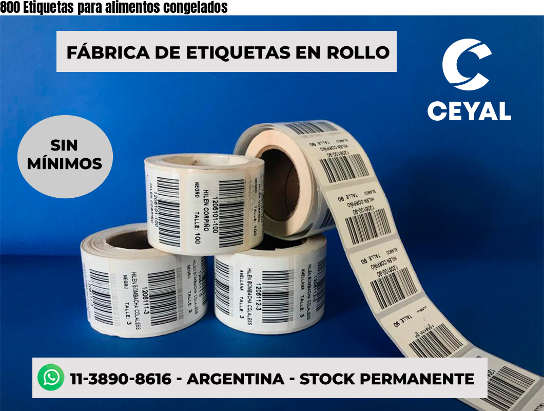 800 Etiquetas para alimentos congelados