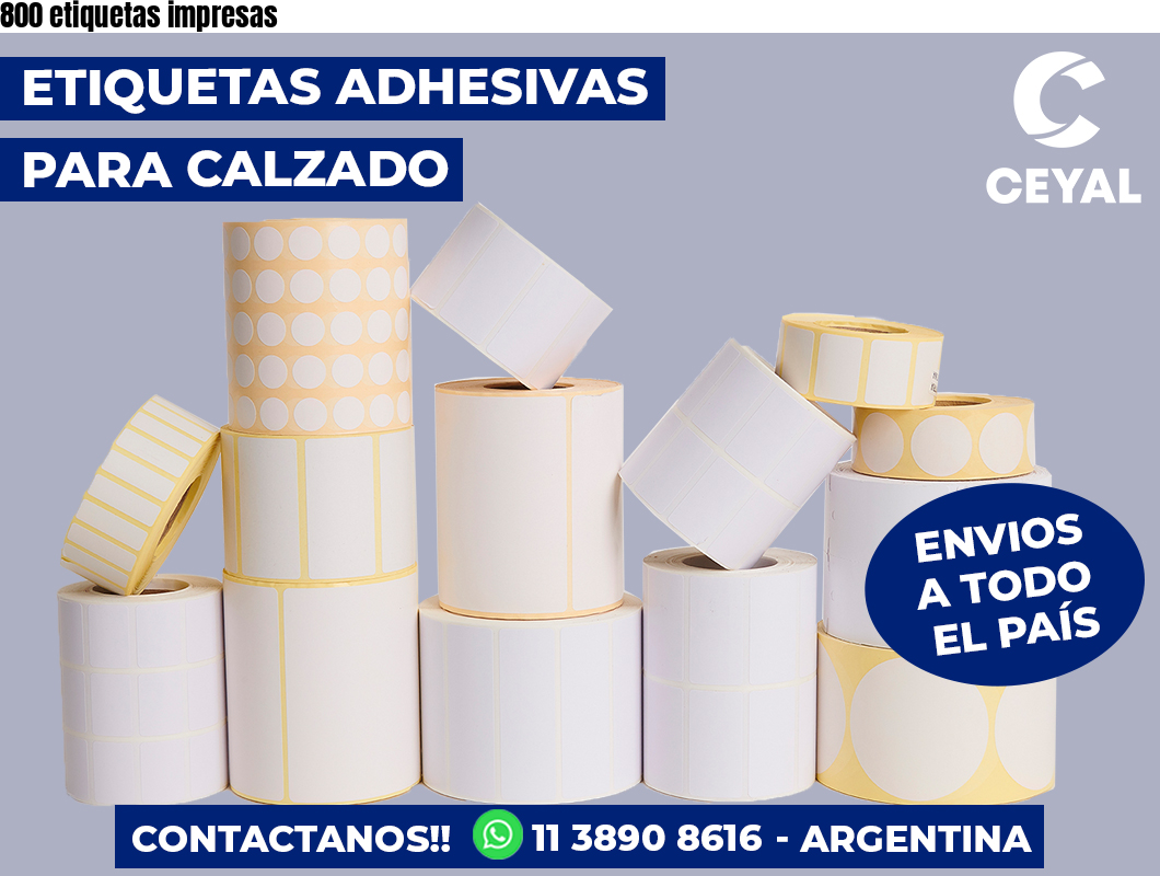 800 etiquetas impresas