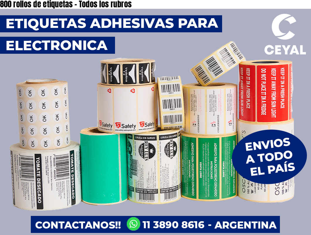 800 rollos de etiquetas - Todos los rubros