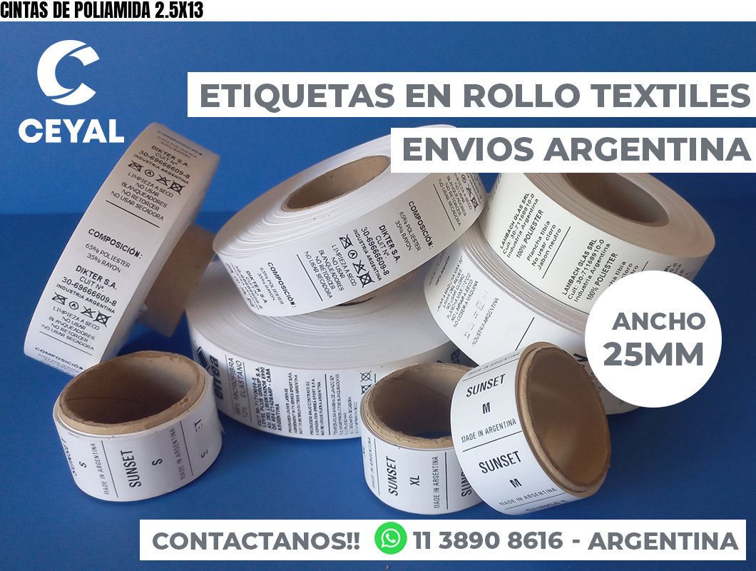 CINTAS DE POLIAMIDA 2.5X13