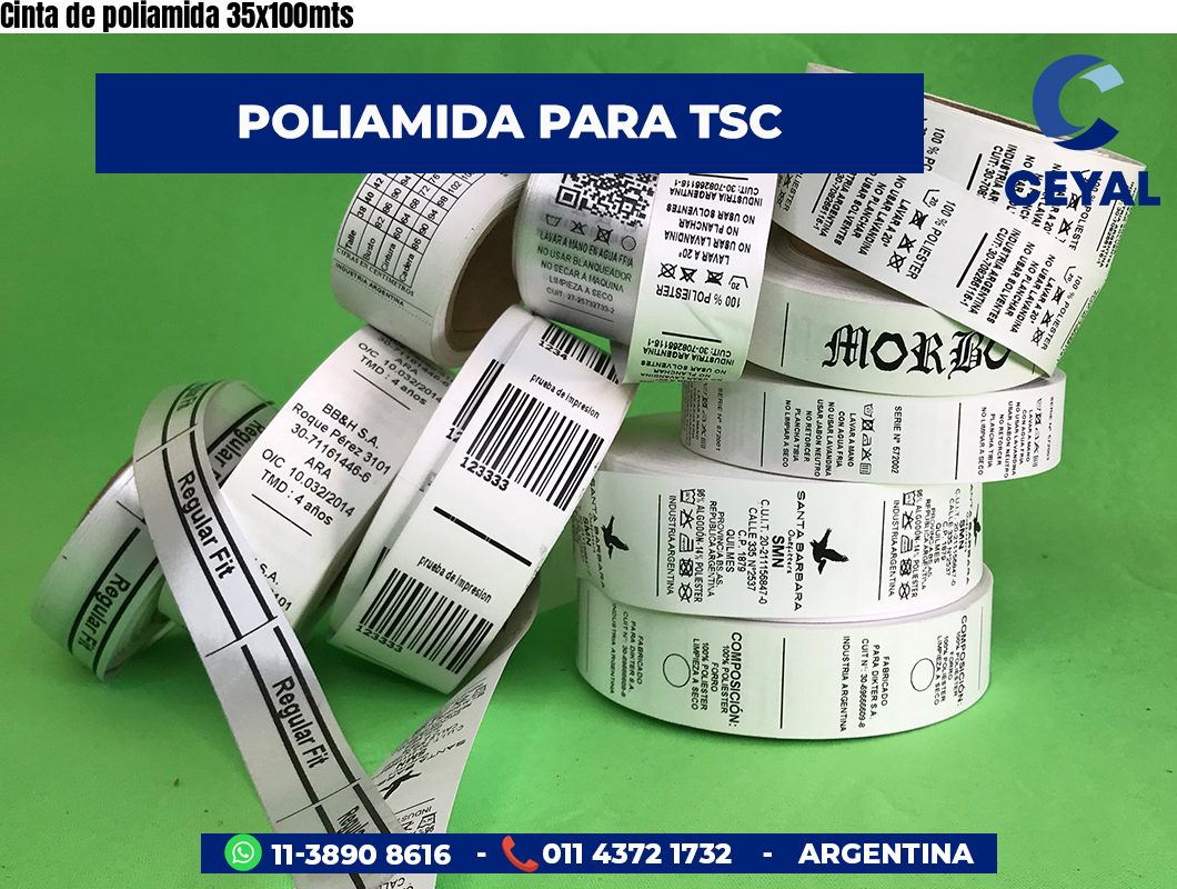Cinta de poliamida 35x100mts