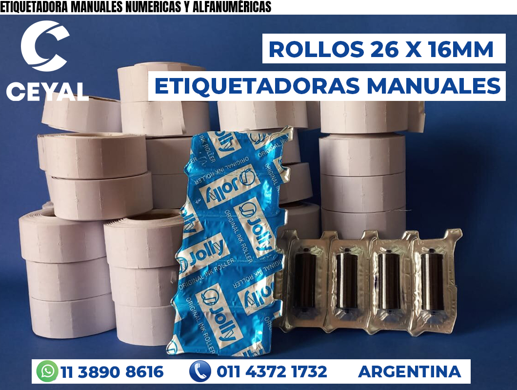 ETIQUETADORA MANUALES NUMERICAS Y ALFANUMÉRICAS