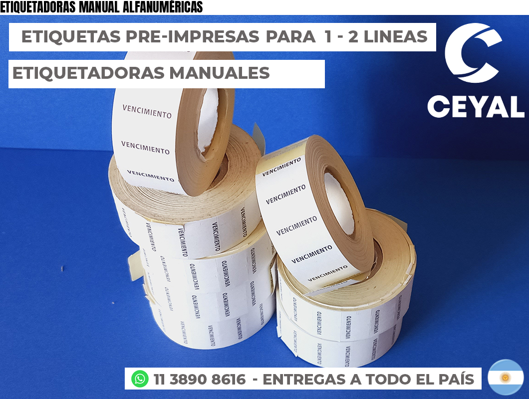 ETIQUETADORAS MANUAL ALFANUMÉRICAS