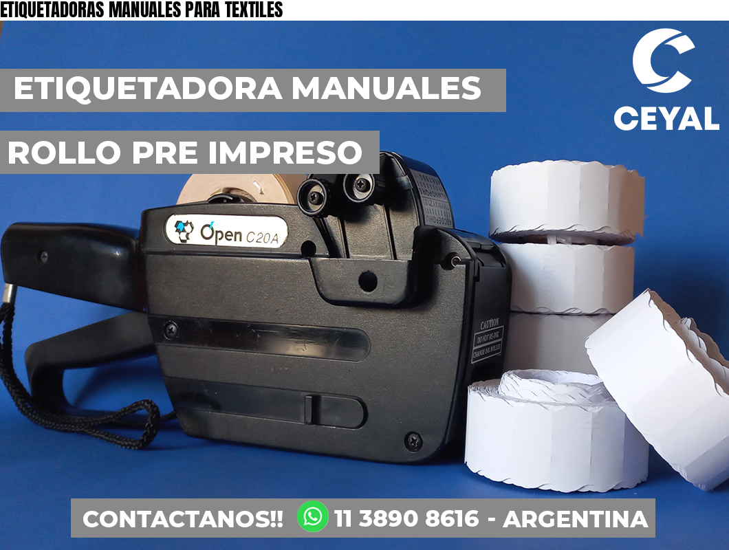 ETIQUETADORAS MANUALES PARA TEXTILES