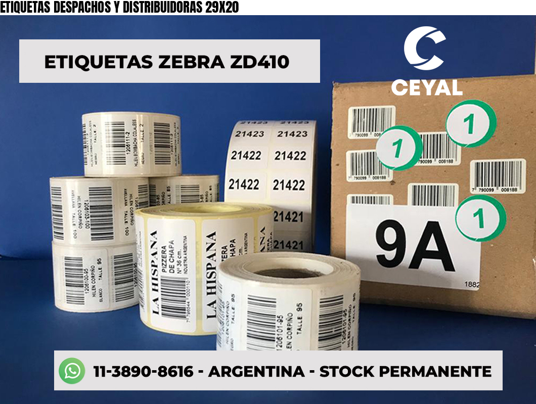 ETIQUETAS DESPACHOS Y DISTRIBUIDORAS 29X20
