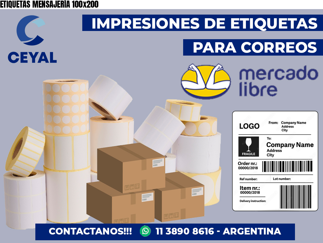 ETIQUETAS MENSAJERÍA 100×200