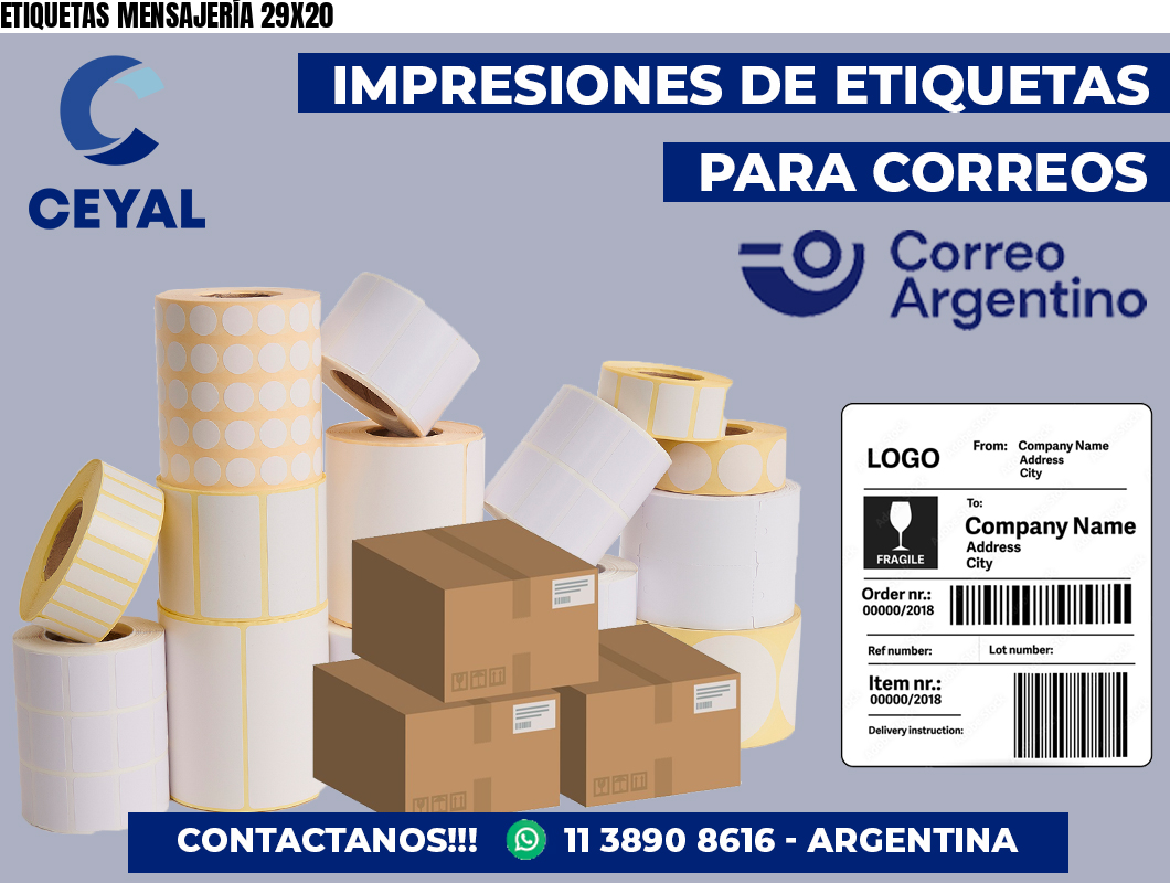 ETIQUETAS MENSAJERÍA 29X20
