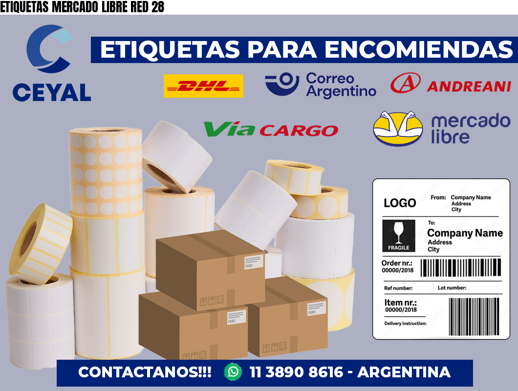 ETIQUETAS MERCADO LIBRE RED 28