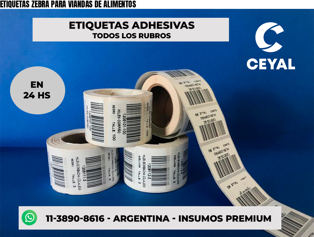 ETIQUETAS ZEBRA PARA VIANDAS DE ALIMENTOS