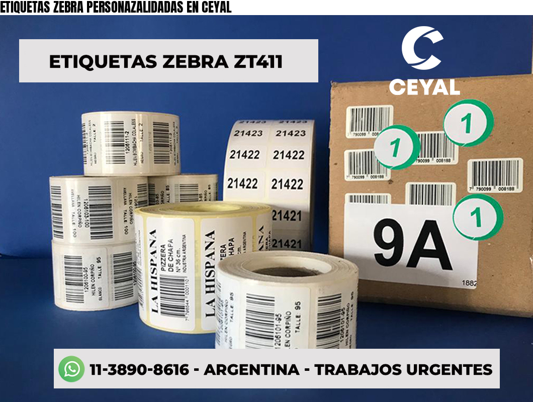 ETIQUETAS ZEBRA PERSONAZALIDADAS EN CEYAL