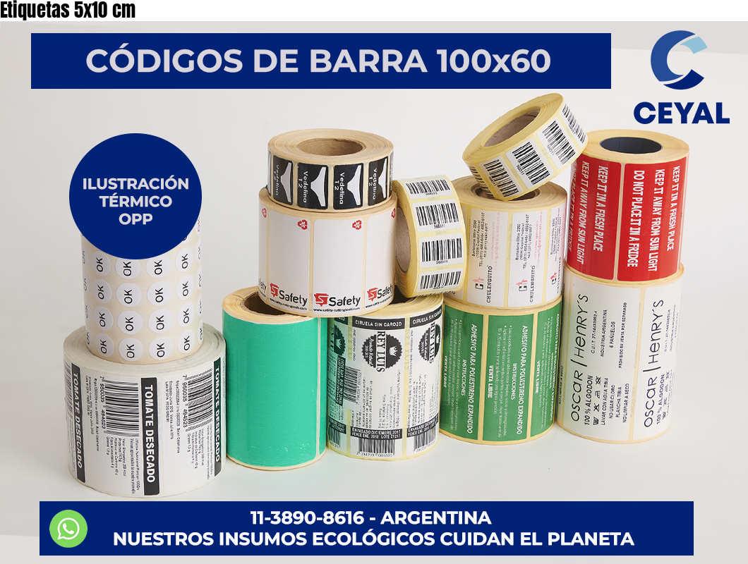 Etiquetas 5×10 cm