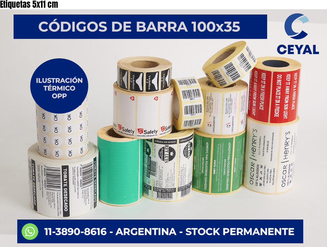 Etiquetas 5×11 cm