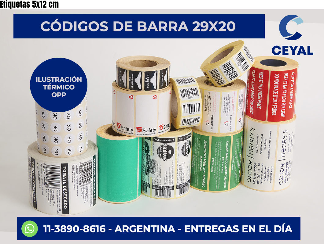 Etiquetas 5×12 cm