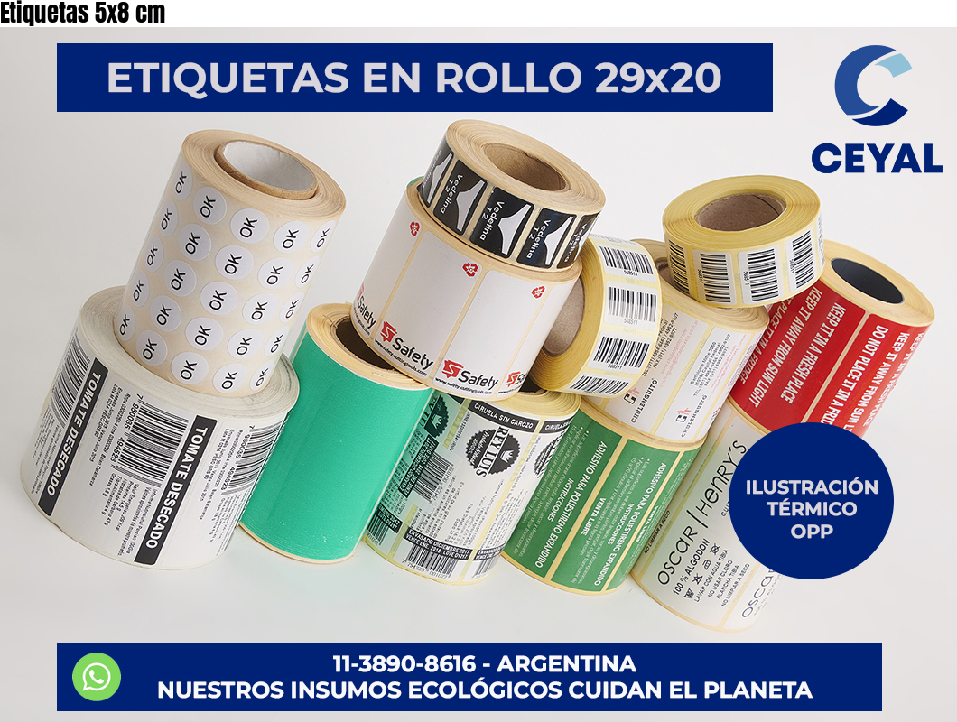 Etiquetas 5×8 cm