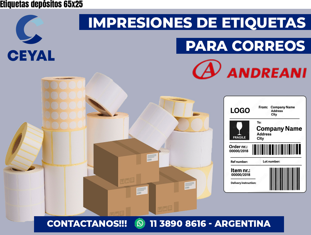 Etiquetas depósitos 65×25