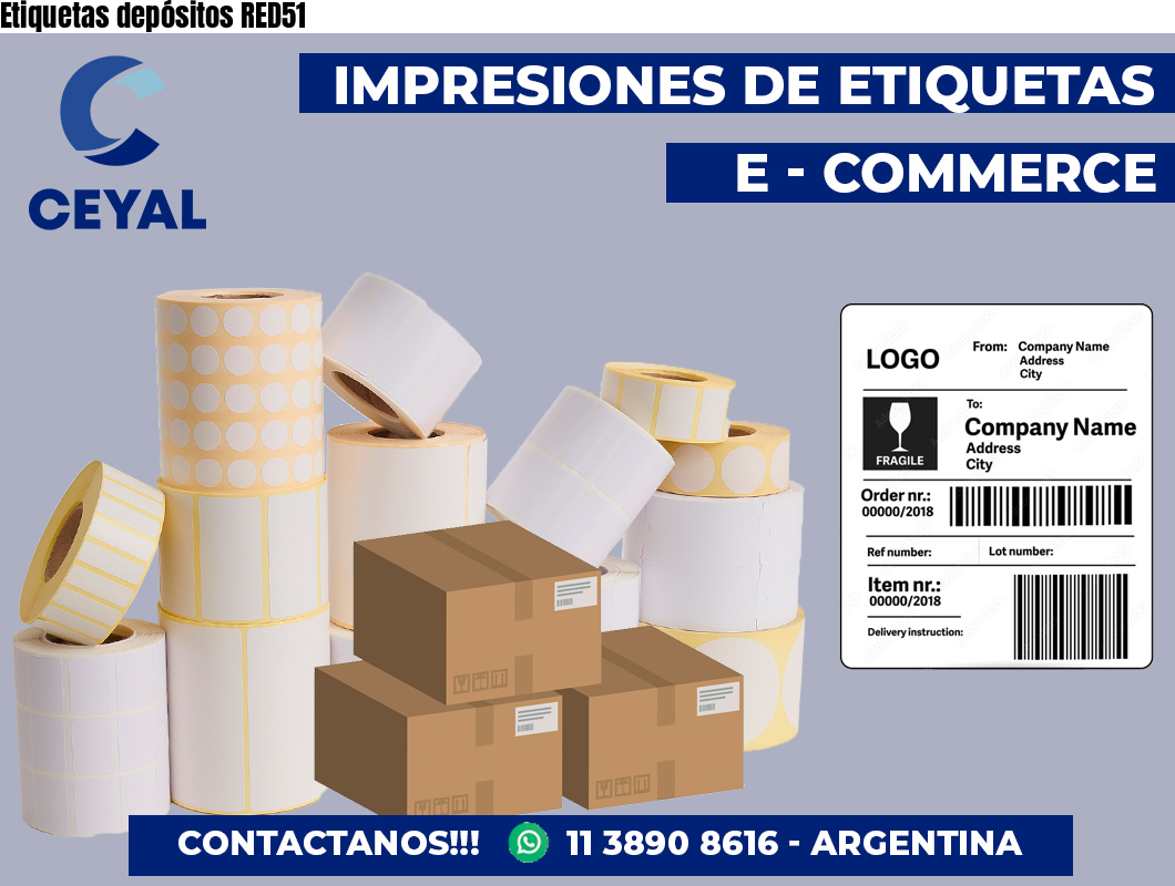 Etiquetas depósitos RED51