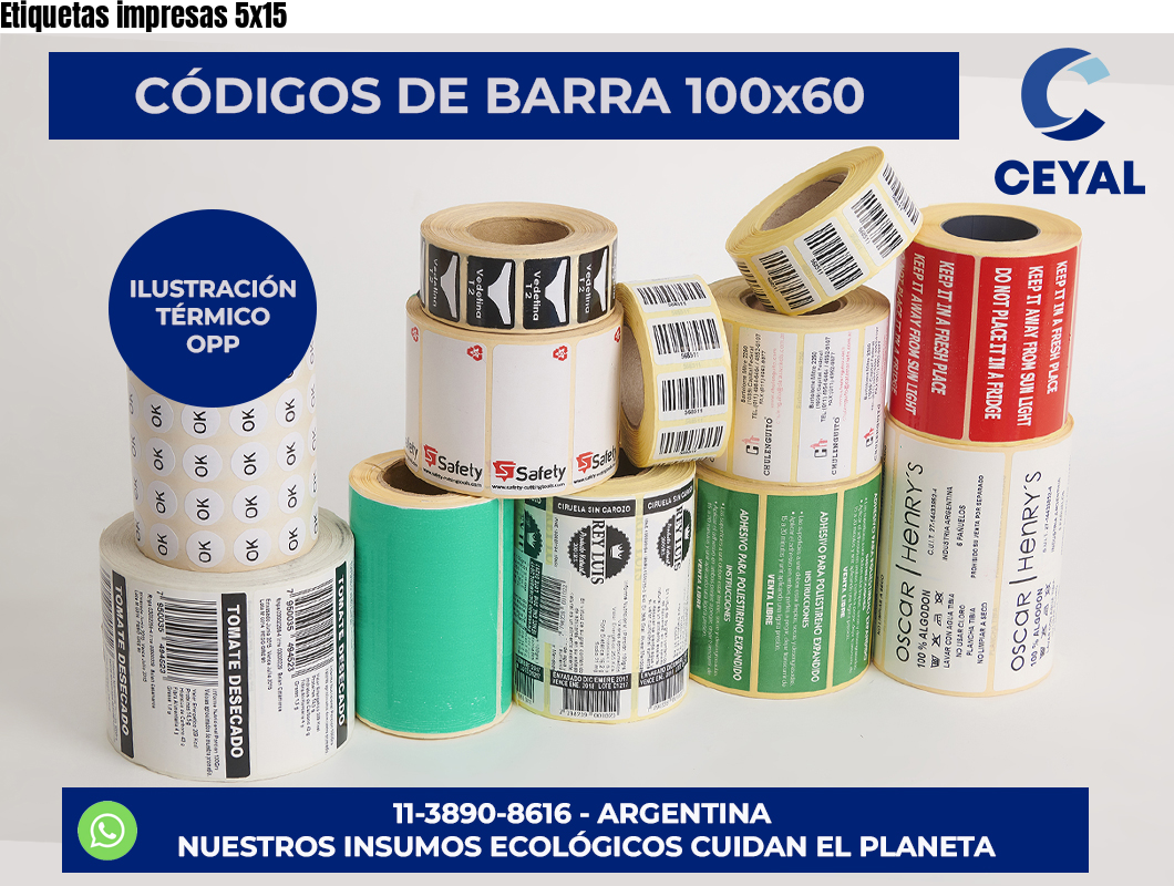Etiquetas impresas 5×15