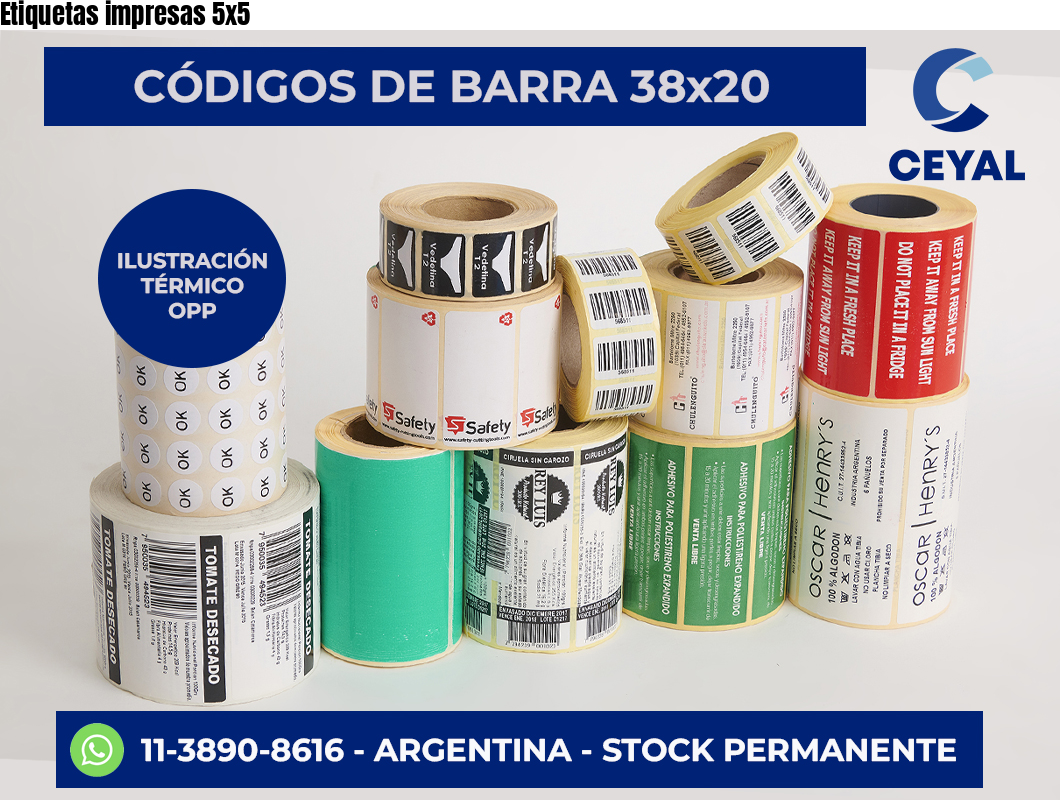Etiquetas impresas 5×5