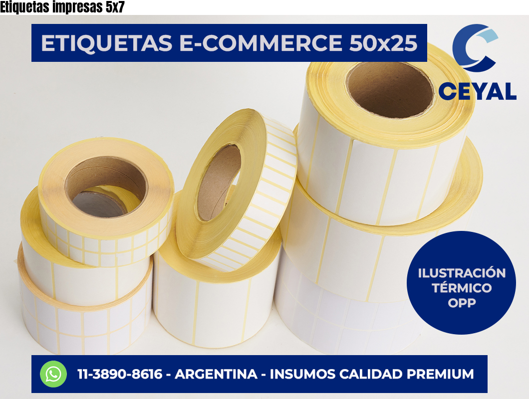 Etiquetas impresas 5×7