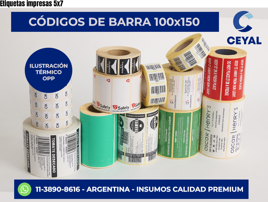 Etiquetas impresas 5×7