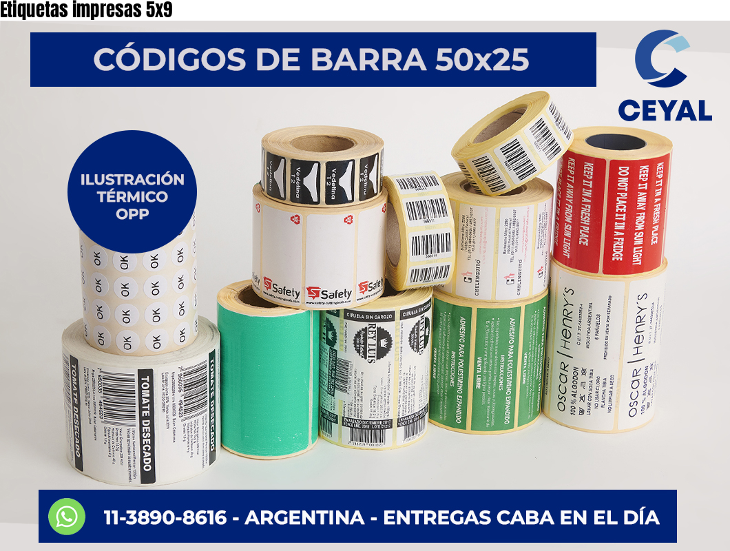 Etiquetas impresas 5×9