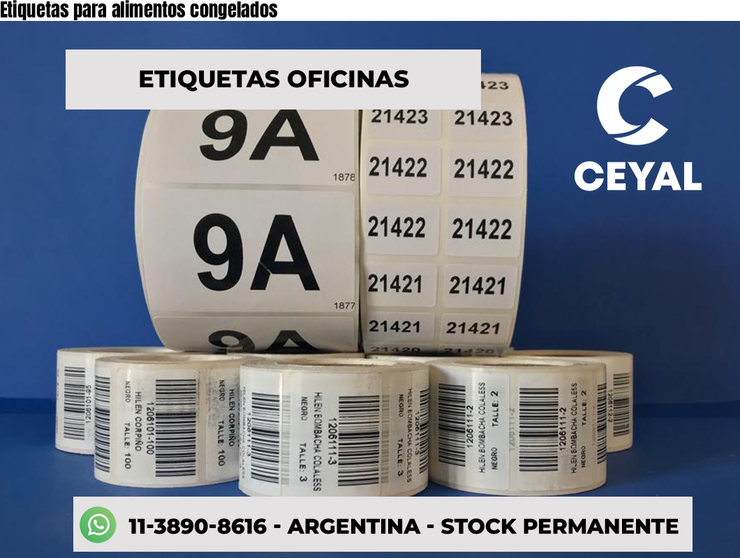 Etiquetas para alimentos congelados
