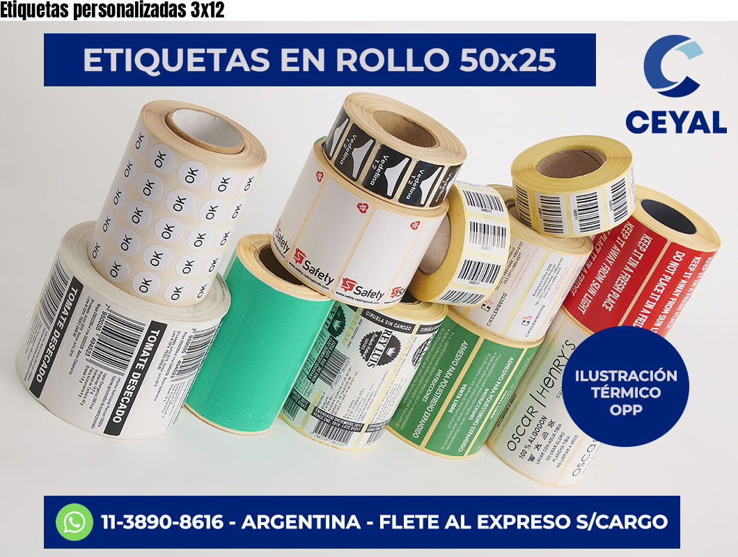 Etiquetas personalizadas 3×12