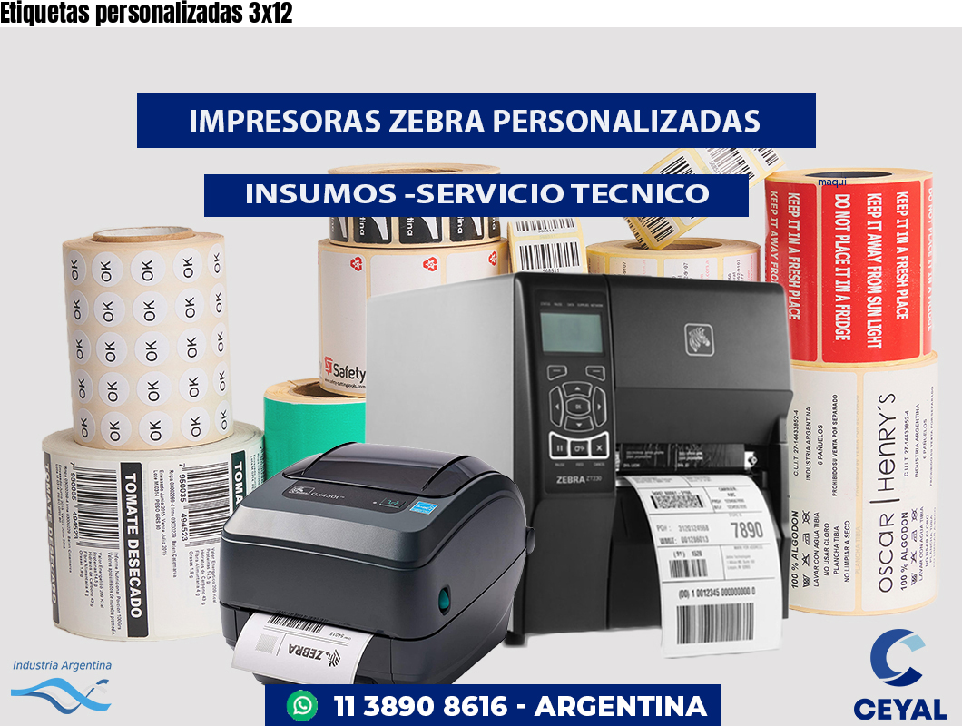 Etiquetas personalizadas 3x12