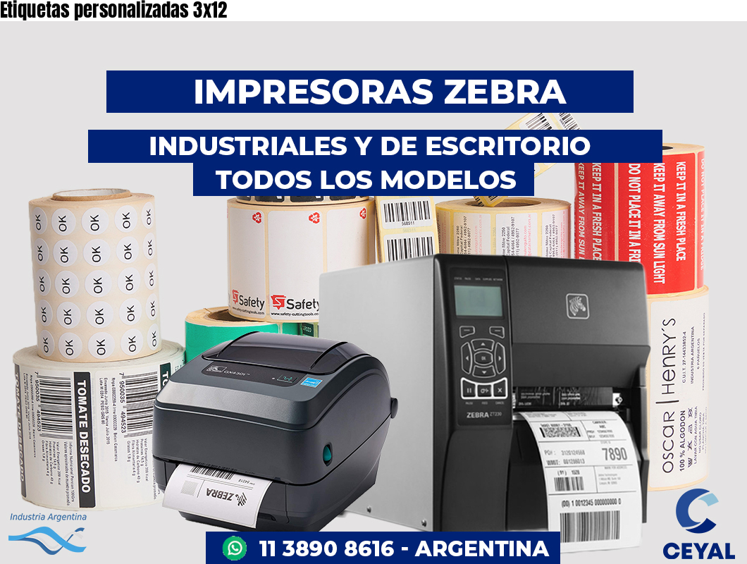 Etiquetas personalizadas 3x12