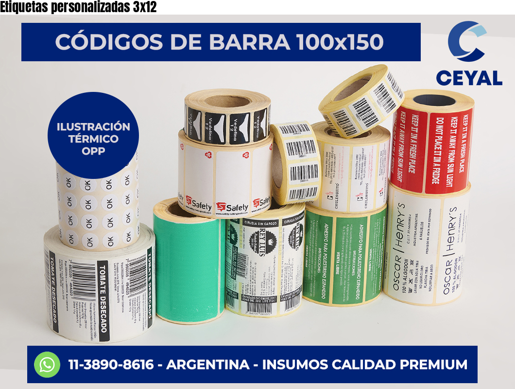 Etiquetas personalizadas 3×12