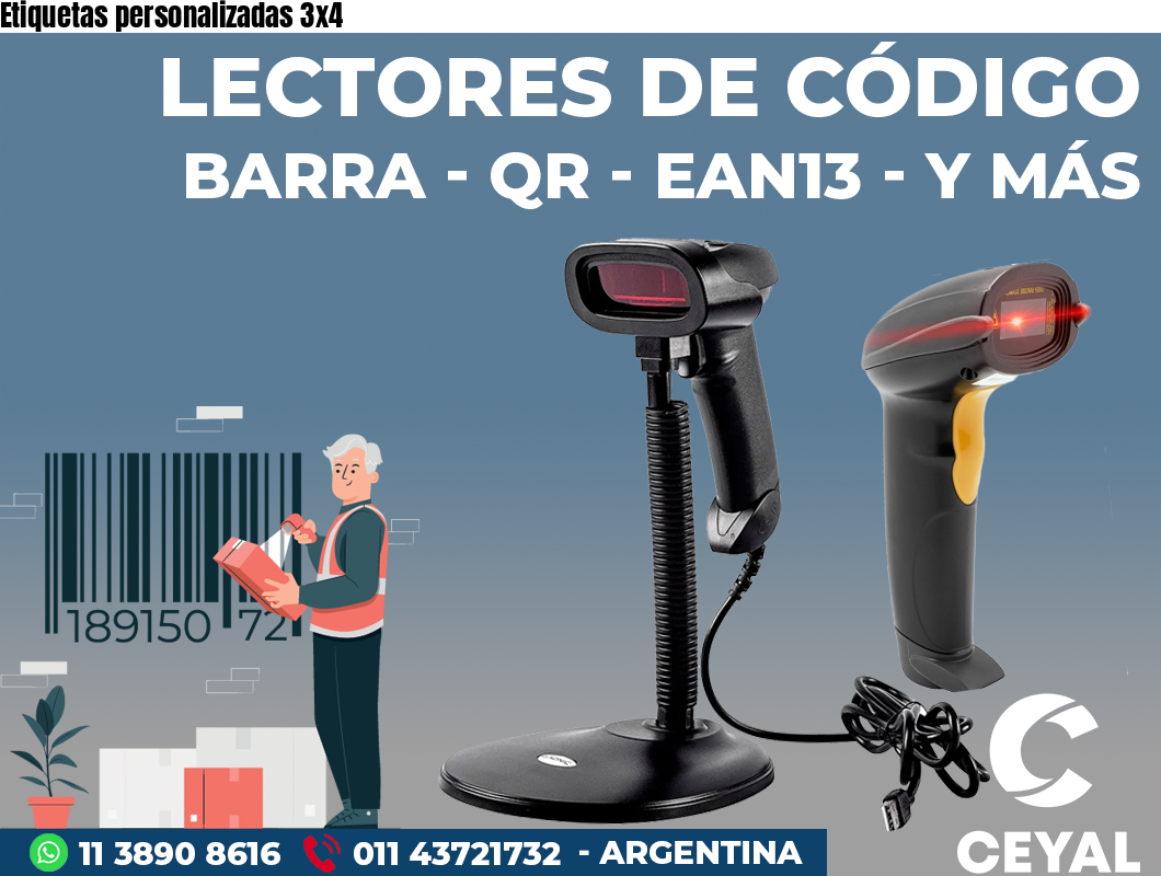 Etiquetas personalizadas 3x4