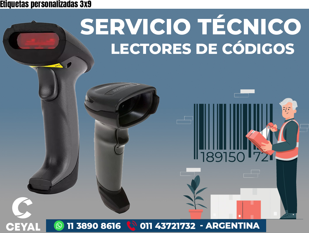 Etiquetas personalizadas 3x9