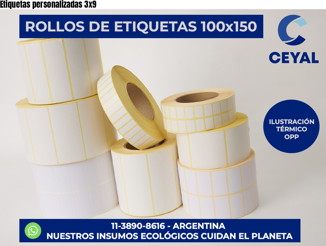 Etiquetas personalizadas 3×9