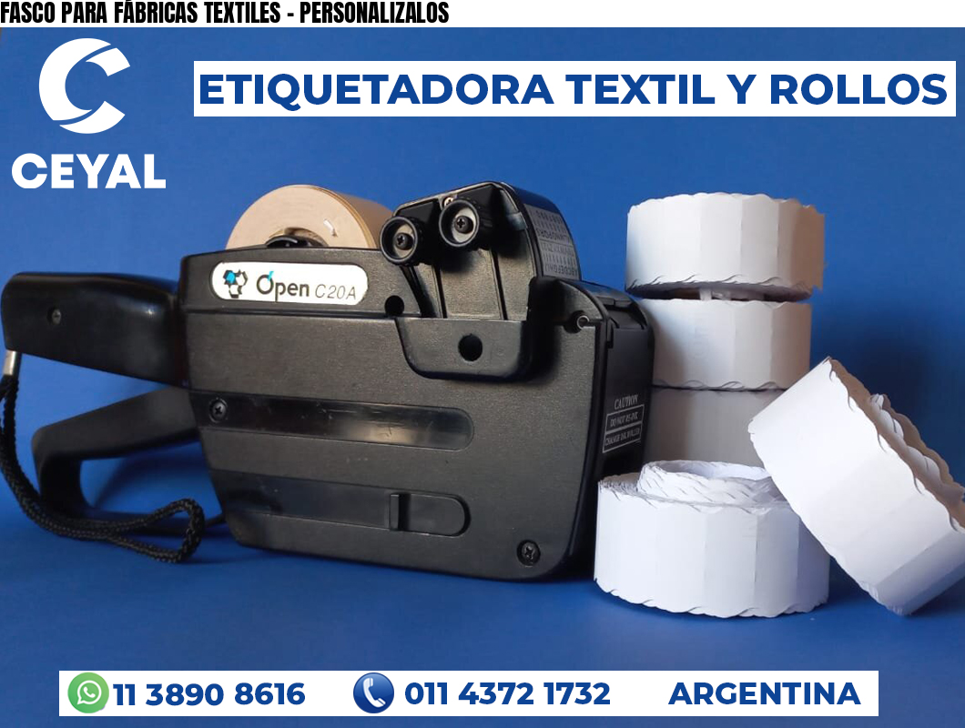 FASCO PARA FÁBRICAS TEXTILES - PERSONALIZALOS