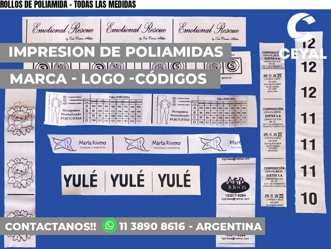 ROLLOS DE POLIAMIDA – TODAS LAS MEDIDAS