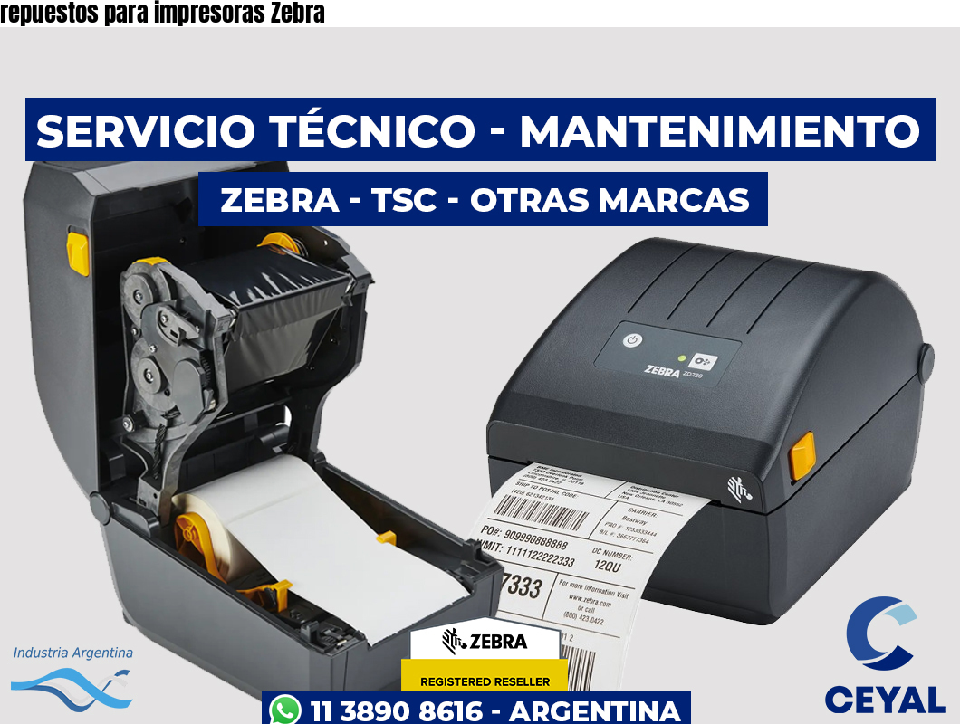repuestos para impresoras Zebra