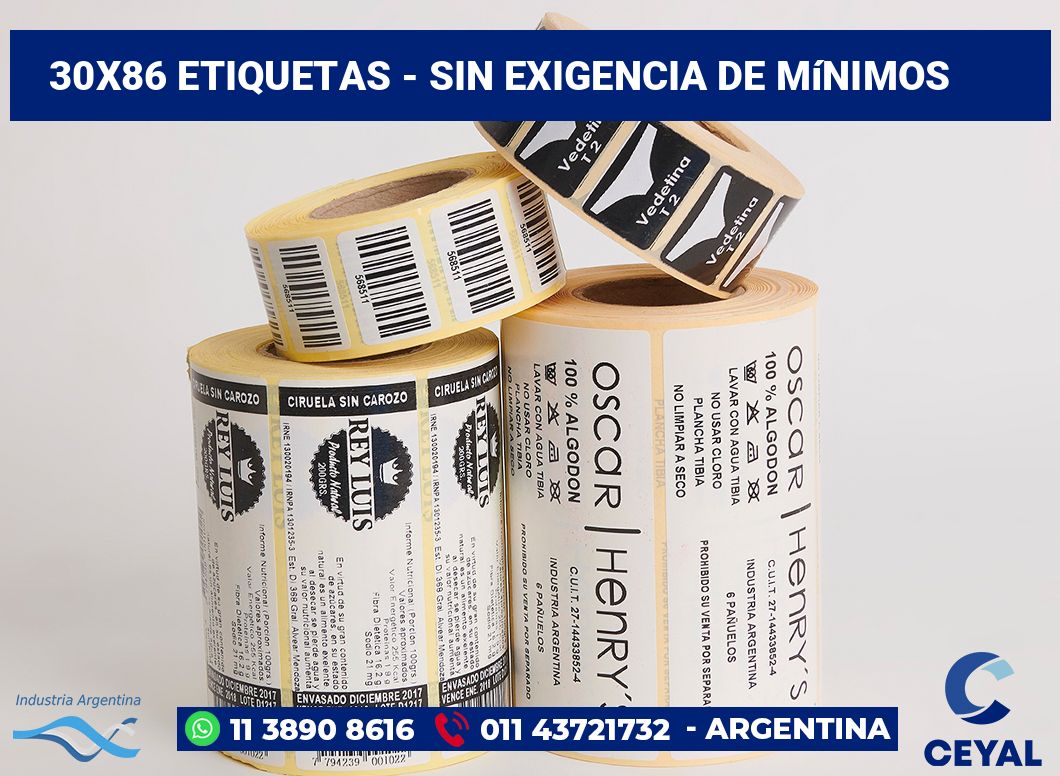 30x86 Etiquetas