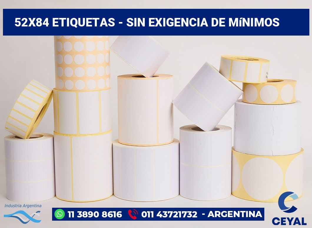 52×84 Etiquetas