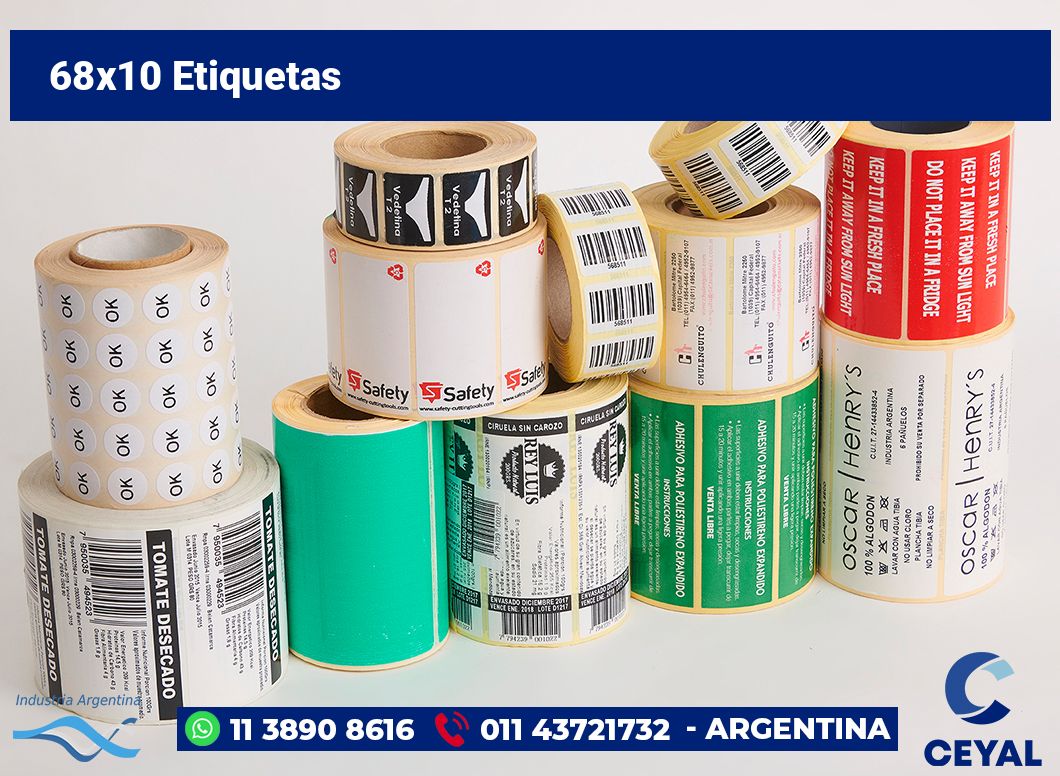 68×10 Etiquetas