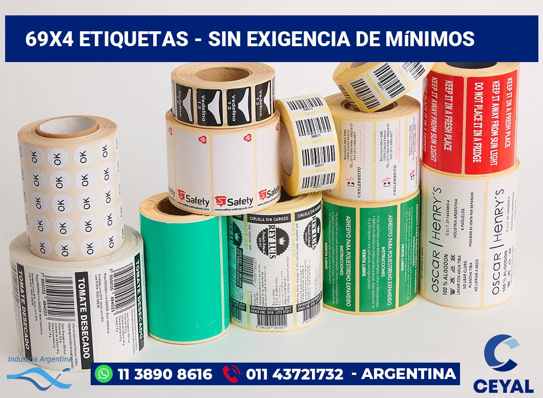 69x4 Etiquetas