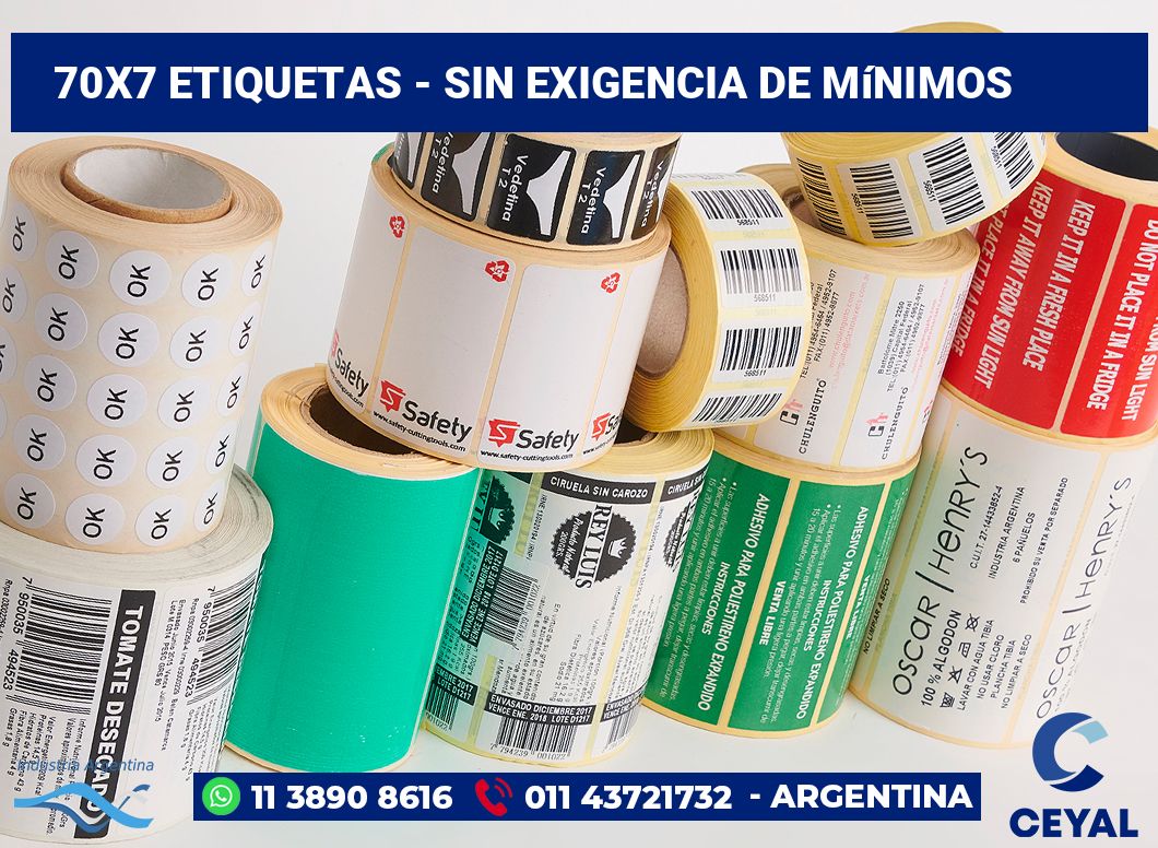 70×7 Etiquetas