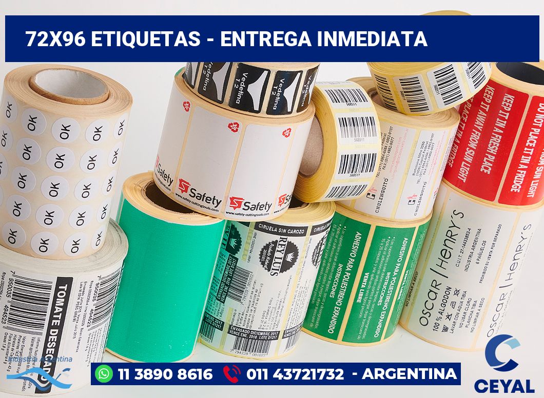 72×96 Etiquetas